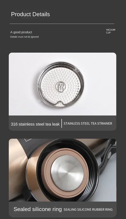 1L Stainless Steel Thermal Water Bottle – Hot & Cold Insulated Travel Thermos UniVibeshop.com