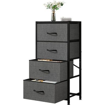 Modern Chest of Drawers – 4-Drawer Dresser with Wood Top for Bedroom, Dorm, or Nursery