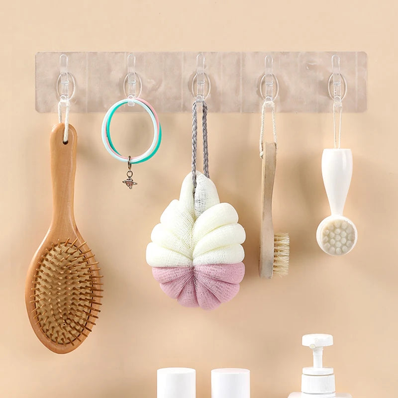 3/6 Hooks Transparent Holder Rack