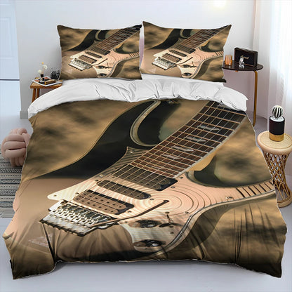 3D Classical Guitar Electric Guitar Comforter Bedding Set