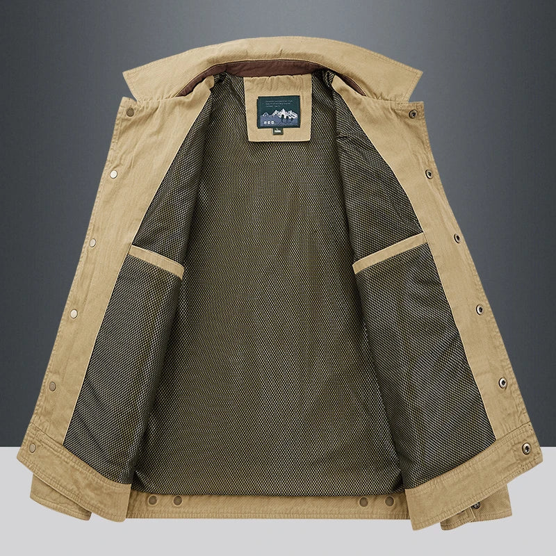 Men’s Cargo Bomber Jacket – Casual Streetwear, Windproof, British Style