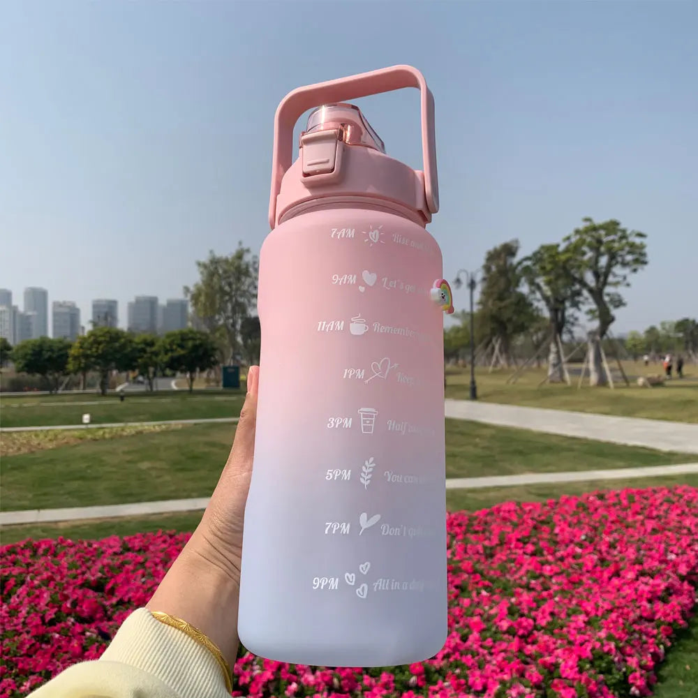 Motivational Water Bottle – Time Marker & Straw | 1L BPA-Free Sports Bottle | UnivibeShop