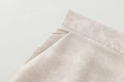 Floral Print Blazer & Pants Two-Piece Suit – Beige with Red Accents | UniVibe Shop