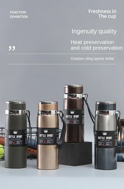 1L Stainless Steel Thermal Water Bottle – Hot & Cold Insulated Travel Thermos UniVibeshop.com