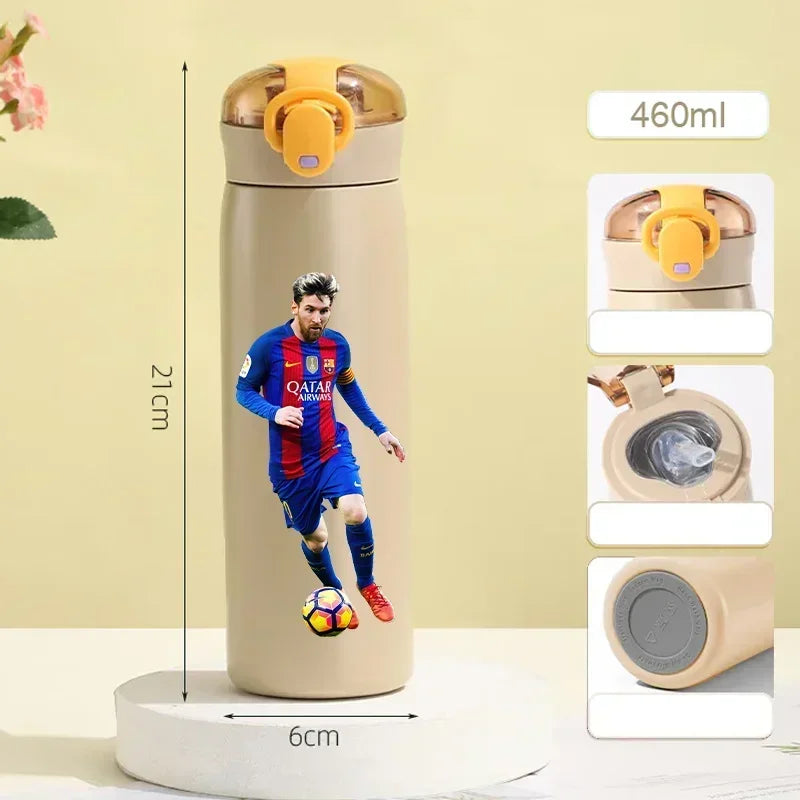 460ML Football Water Bottle with Straw