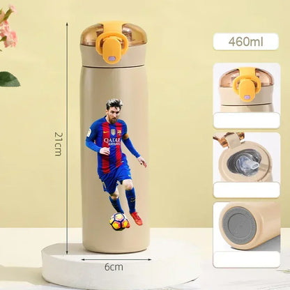 460ML Football Water Bottle with Straw