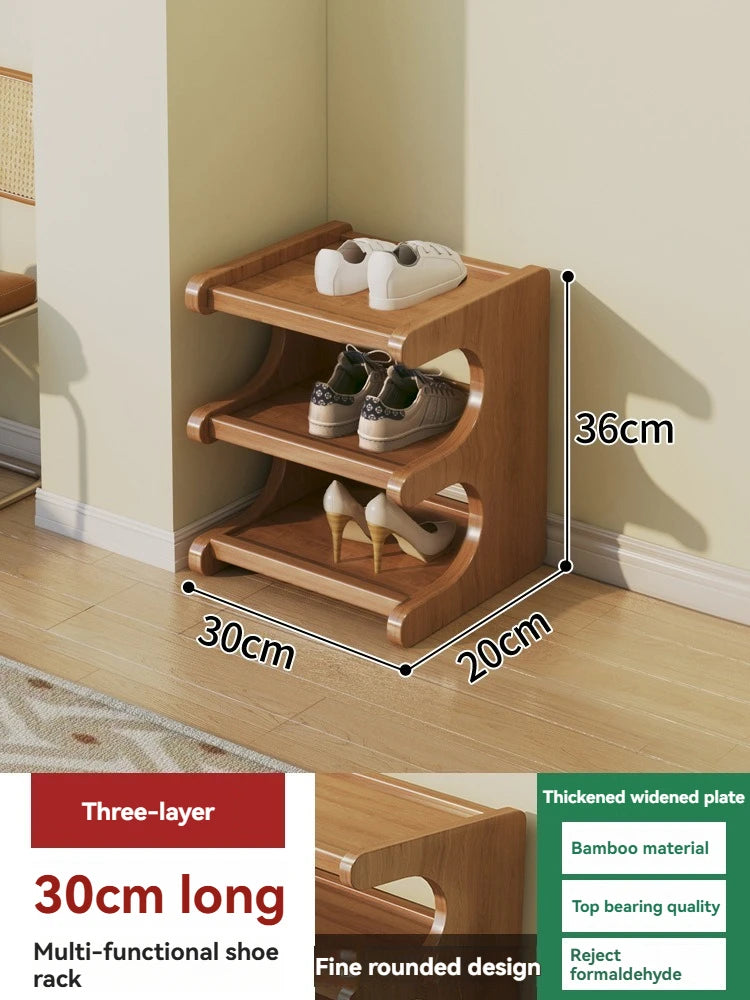 Wooden Multi-Layer Shoe Rack Organizer – Compact Dorm & Apartment Storage Shelf