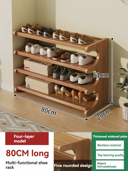 Wooden Multi-Layer Shoe Rack Organizer – Compact Dorm & Apartment Storage Shelf