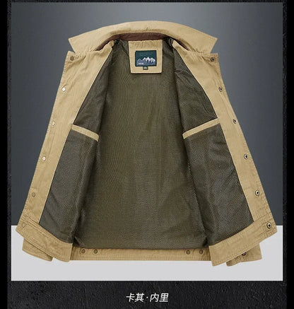 Men’s Cargo Bomber Jacket – Casual Streetwear, Windproof, British Style