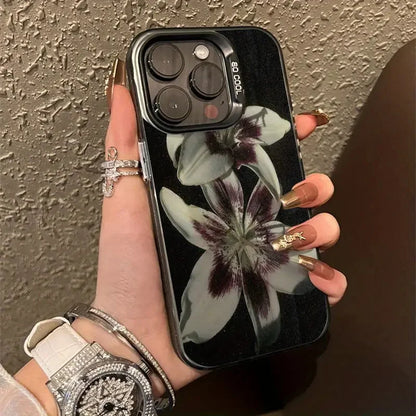 Oil Painting Lily Flower Retro Pattern Phone Case