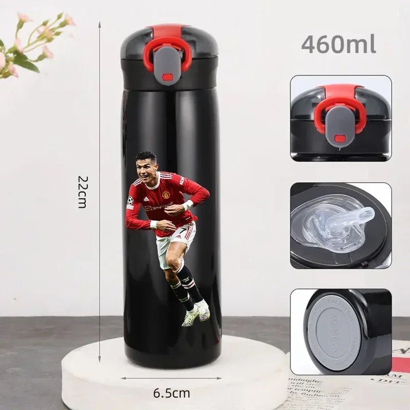460ML Football Water Bottle with Straw