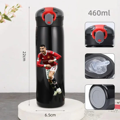 460ML Football Water Bottle with Straw
