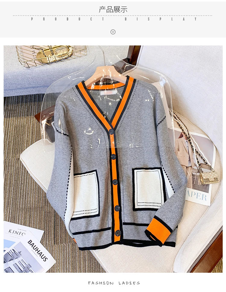 UniVibe Oversized Knit Cardigan Women’s V-Neck Sweater Jacket