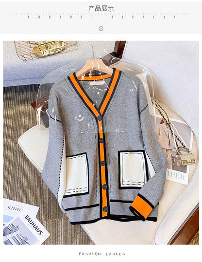 UniVibe Oversized Knit Cardigan Women’s V-Neck Sweater Jacket