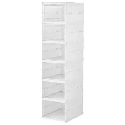 Foldable Shoe Organizer – No Assembly Stackable Dustproof Space-Saving Cabinet for Dorm or Home