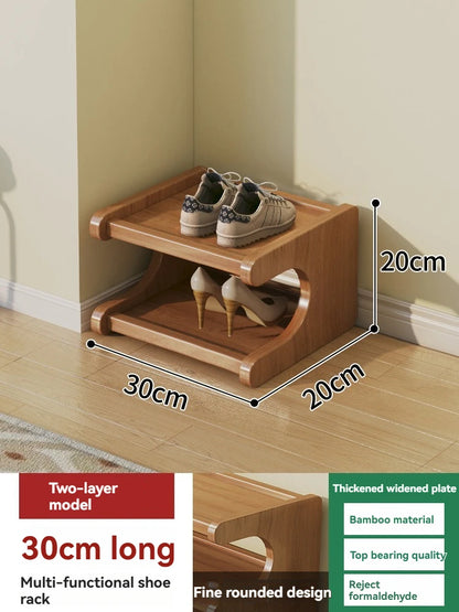 Wooden Multi-Layer Shoe Rack Organizer – Compact Dorm & Apartment Storage Shelf