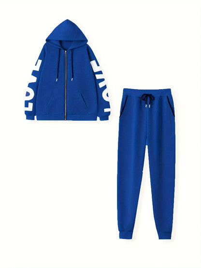 UniVibe Two-Piece Tracksuit Set – Hoodie & Jogger Pants
