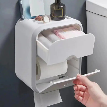 Punch-Free Bathroom Storage Box – Waterproof Toilet Paper & Tissue Organizer