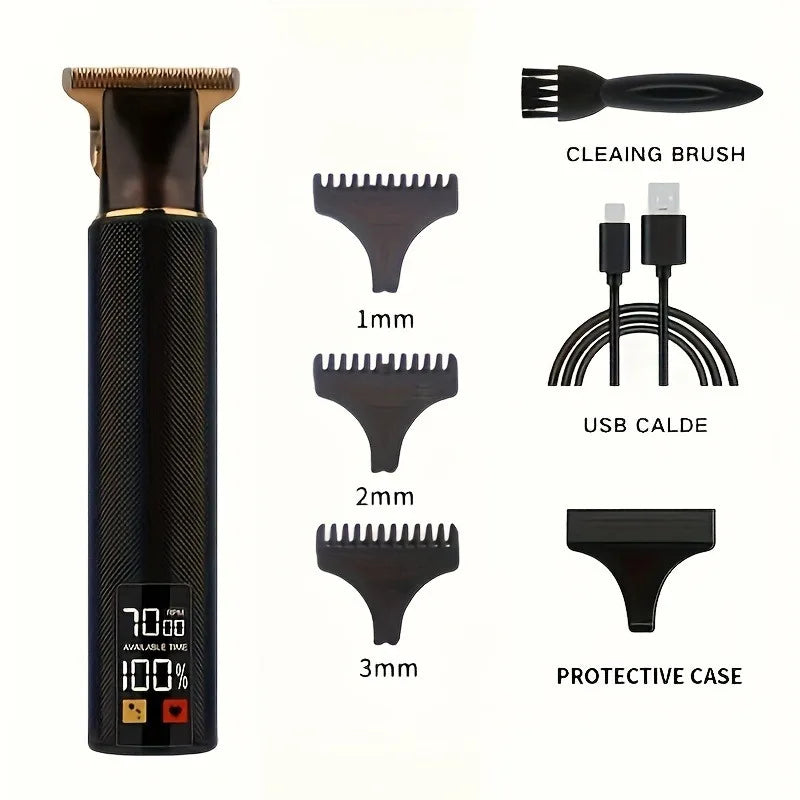 T9 Professional Electric Razor – Pure Metal Body Hair Trimmer for Barbers & At-Home Grooming