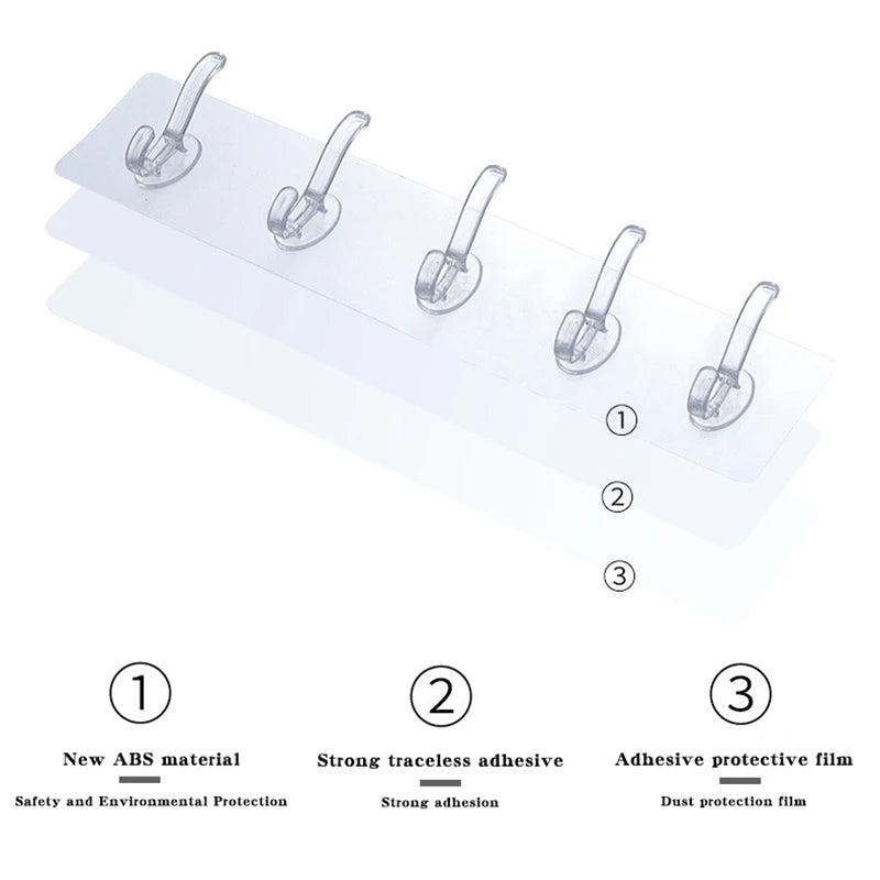 3/6 Hooks Transparent Holder Rack