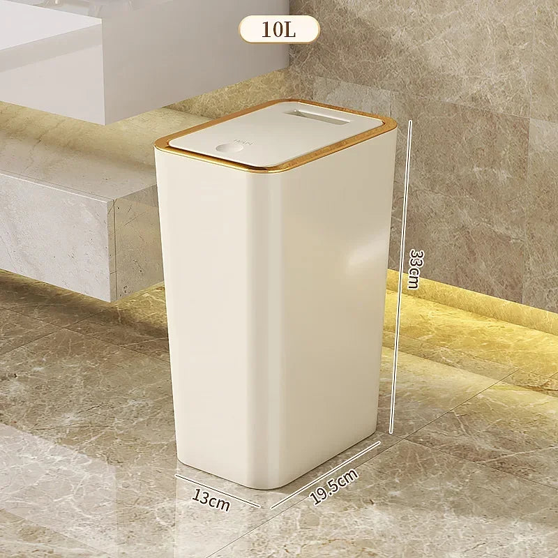 10L Odor-Proof Trash Can – One-Touch Lid | Space-Saving Bathroom & Kitchen Bin | UnivibeShop