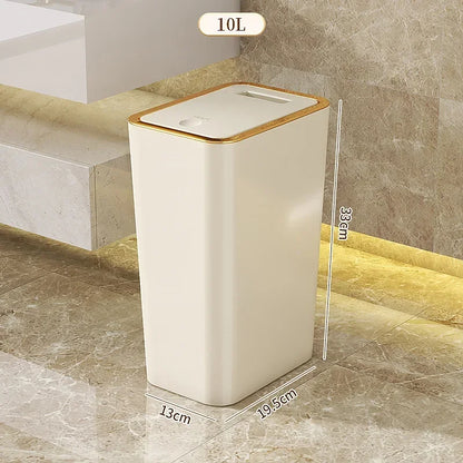 10L Odor-Proof Trash Can – One-Touch Lid | Space-Saving Bathroom & Kitchen Bin | UnivibeShop