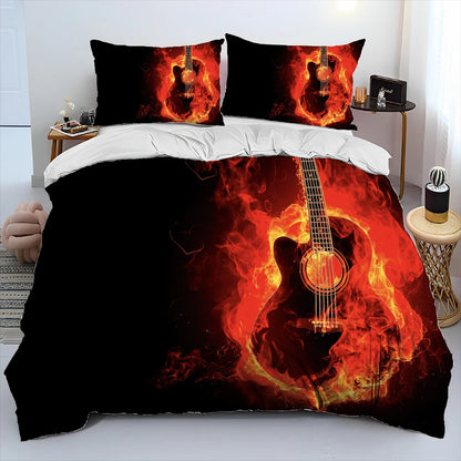 3D Classical Guitar Electric Guitar Comforter Bedding Set