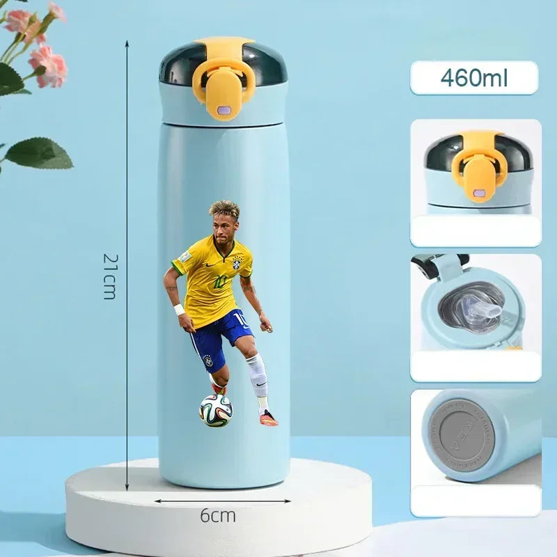460ML Football Water Bottle with Straw