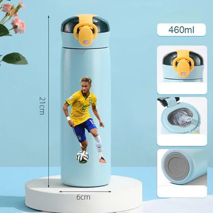 460ML Football Water Bottle with Straw