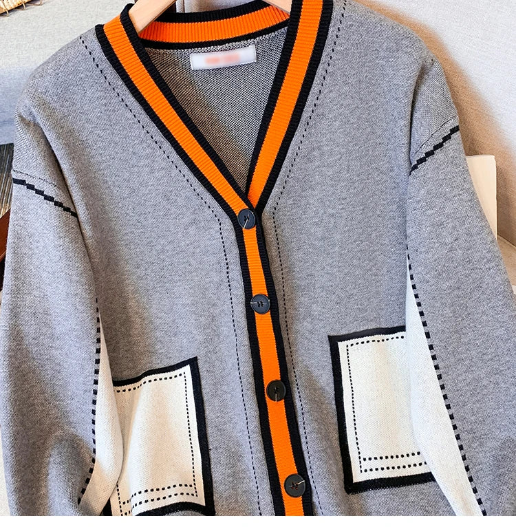 UniVibe Oversized Knit Cardigan Women’s V-Neck Sweater Jacket