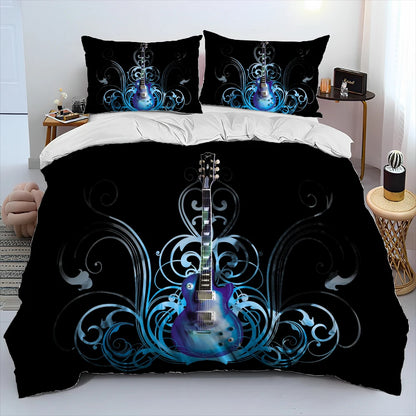 3D Classical Guitar Electric Guitar Comforter Bedding Set