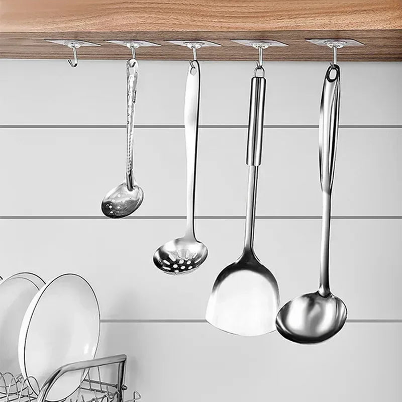 Clear Self-Adhesive Hooks (6-Pack) – Multi-Purpose Wall Hangers