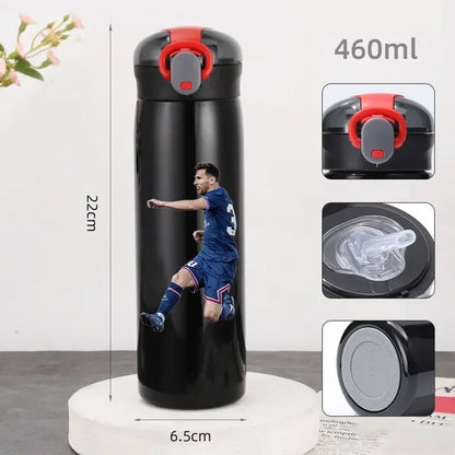 460ML Football Water Bottle with Straw