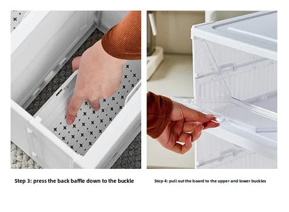 Foldable Shoe Organizer – No Assembly Stackable Dustproof Space-Saving Cabinet for Dorm or Home