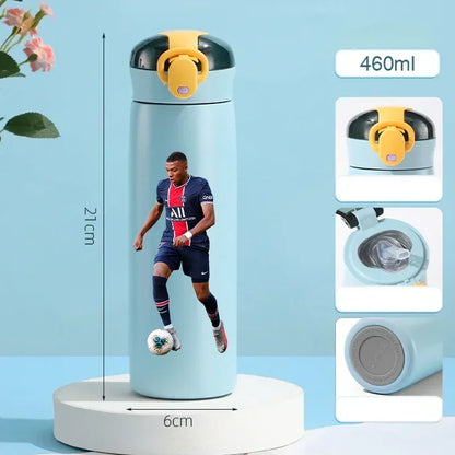 460ML Football Water Bottle with Straw