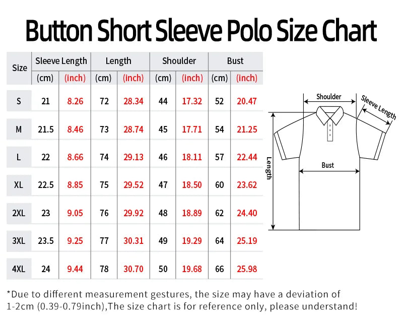 Men’s Summer Polo Shirt – Casual Short Sleeve Golf & Streetwear Top