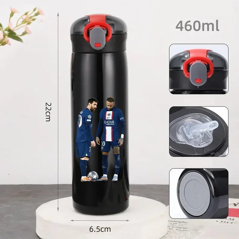 460ML Football Water Bottle with Straw