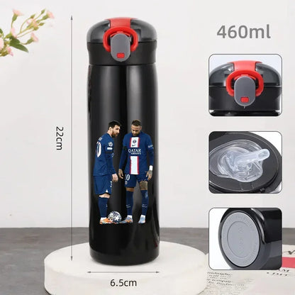 460ML Football Water Bottle with Straw
