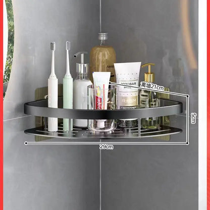 Wall-Mounted Aluminum Bathroom Shelf – Sleek Shower Organizer