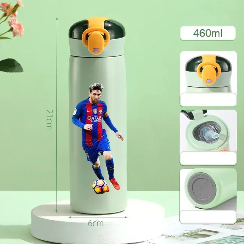 460ML Football Water Bottle with Straw