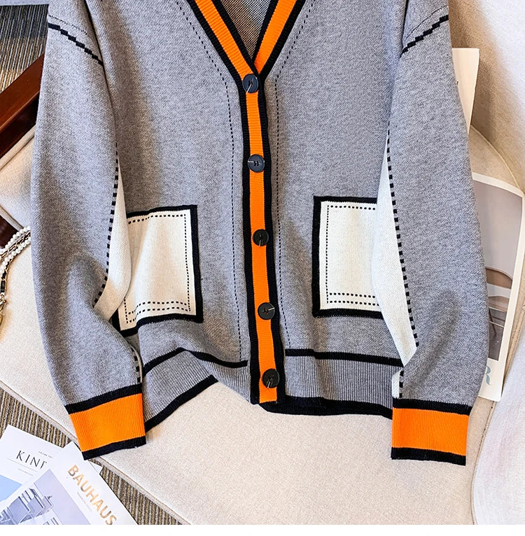 UniVibe Oversized Knit Cardigan Women’s V-Neck Sweater Jacket