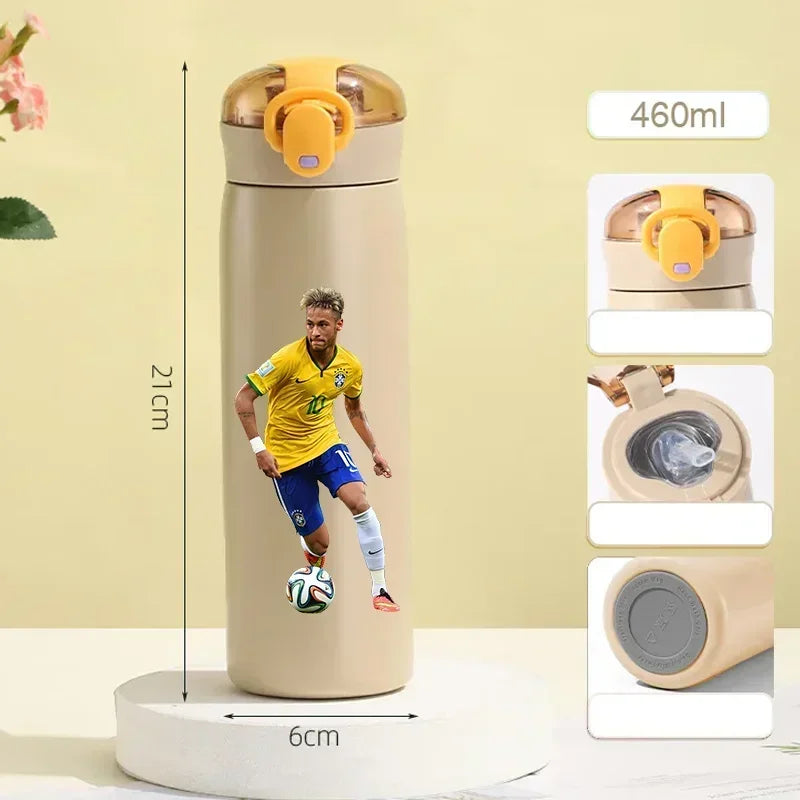 460ML Football Water Bottle with Straw