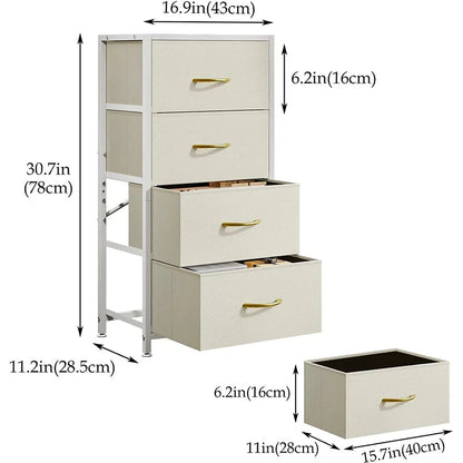 Modern Chest of Drawers – 4-Drawer Dresser with Wood Top for Bedroom, Dorm, or Nursery