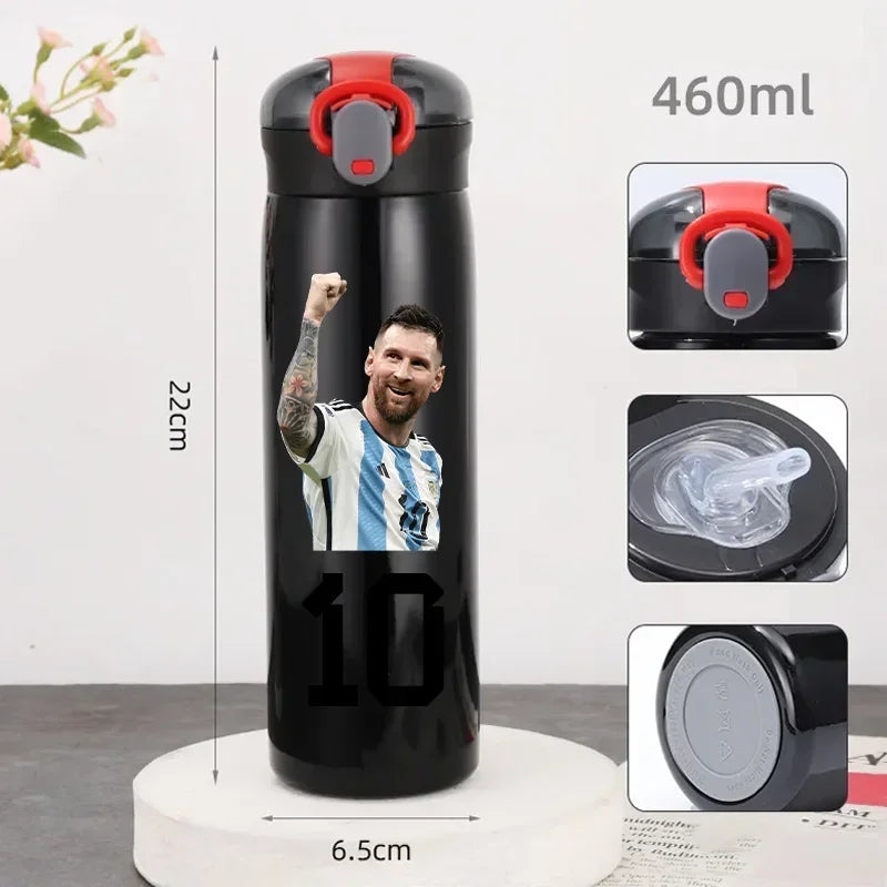 460ML Football Water Bottle with Straw