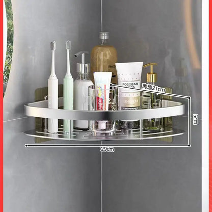 Wall-Mounted Aluminum Bathroom Shelf – Sleek Shower Organizer