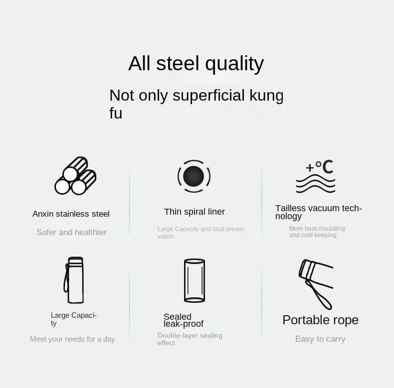 1L Stainless Steel Thermal Water Bottle – Hot & Cold Insulated Travel Thermos UniVibeshop.com