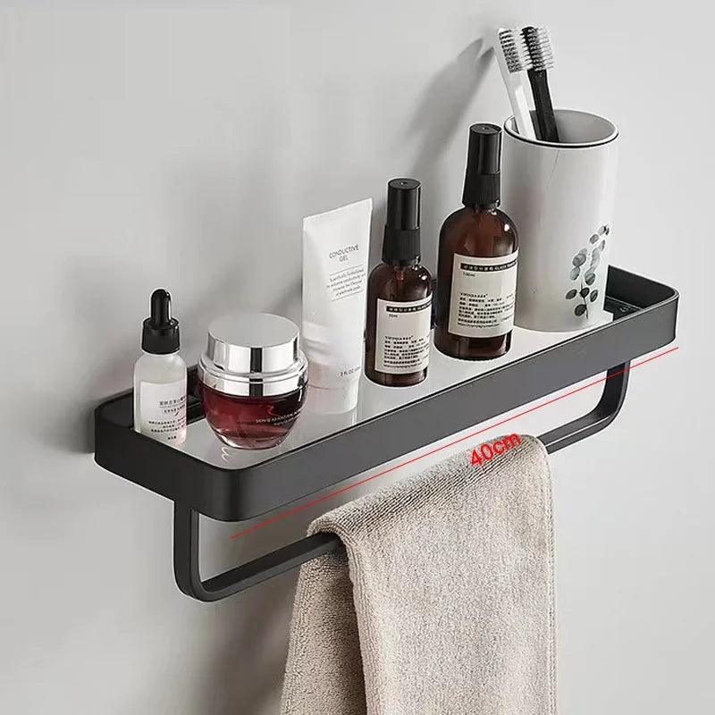 30-50CM Brushed Gold Glass Shelf