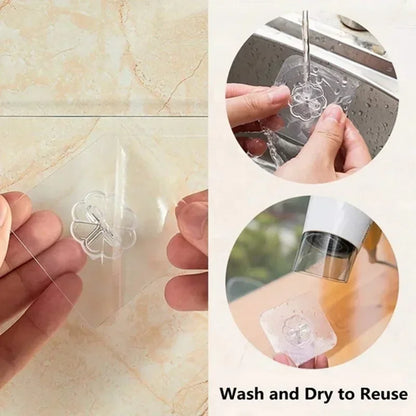 Clear Self-Adhesive Hooks (6-Pack) – Multi-Purpose Wall Hangers