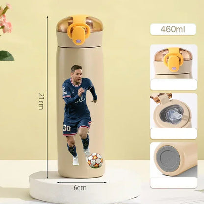 460ML Football Water Bottle with Straw