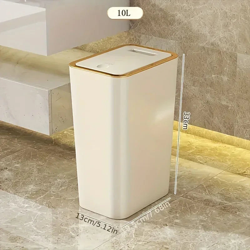 10L Odor-Proof Trash Can – One-Touch Lid | Space-Saving Bathroom & Kitchen Bin | UnivibeShop